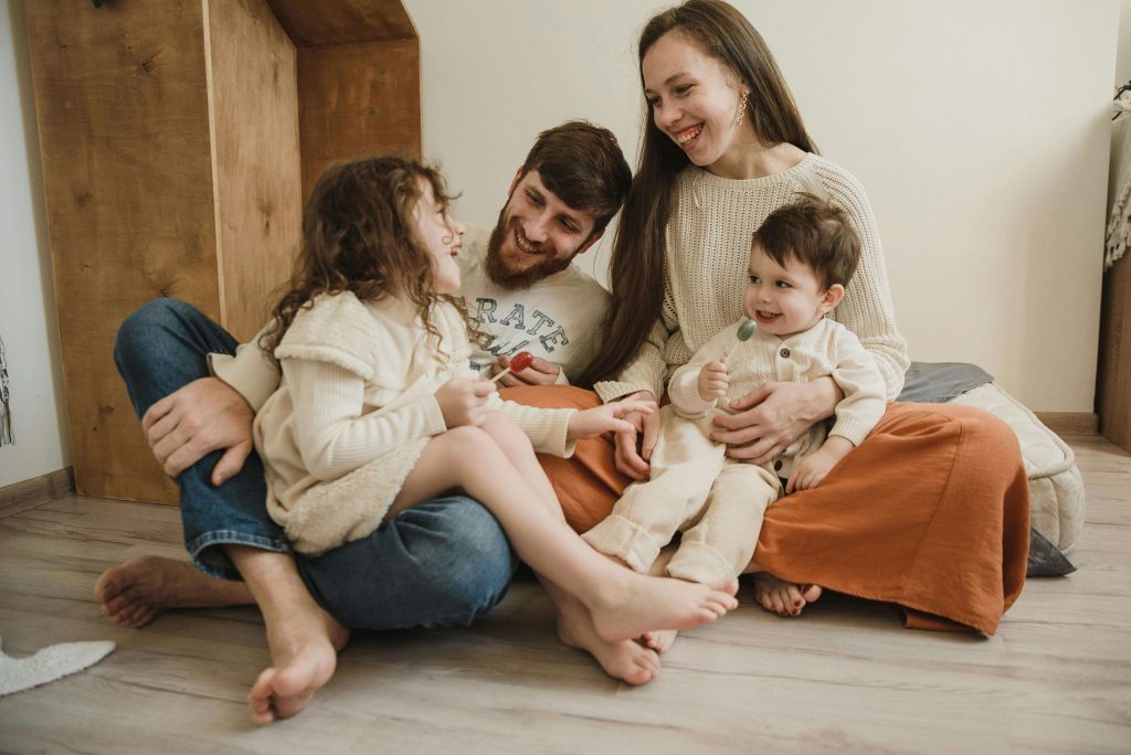 Parents playing with their children. Helping anxious children understand what they can control.